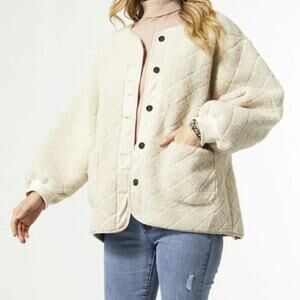 Coco+Carmen teddy bear beige sweater size small/Medium